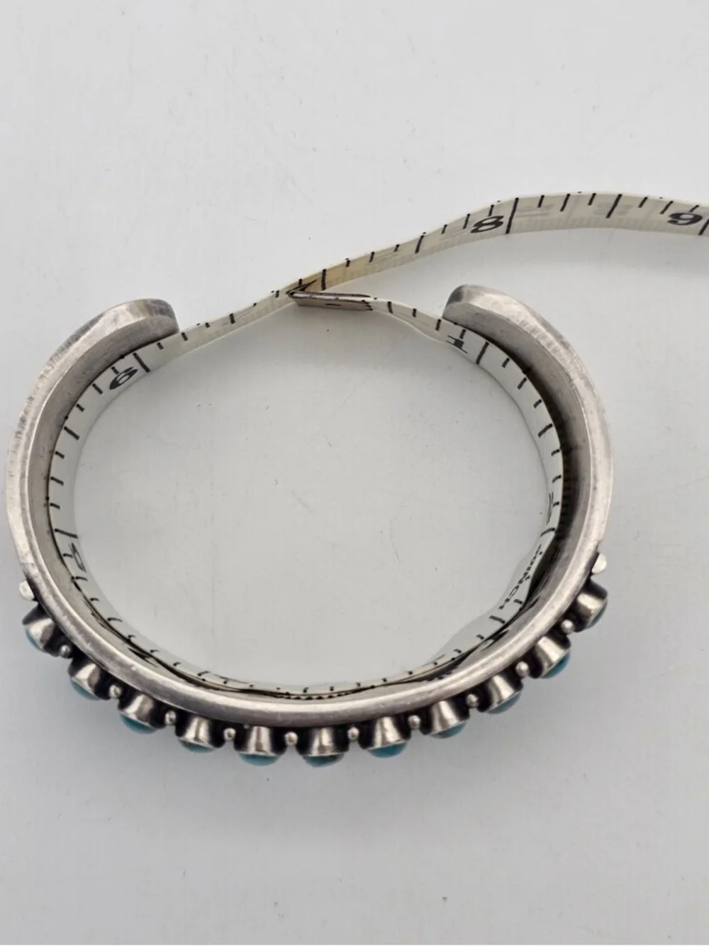 Kirk Smith Navajo Double Row Sterling Silver & Turquoise Cuff Bracelet Rare 118g